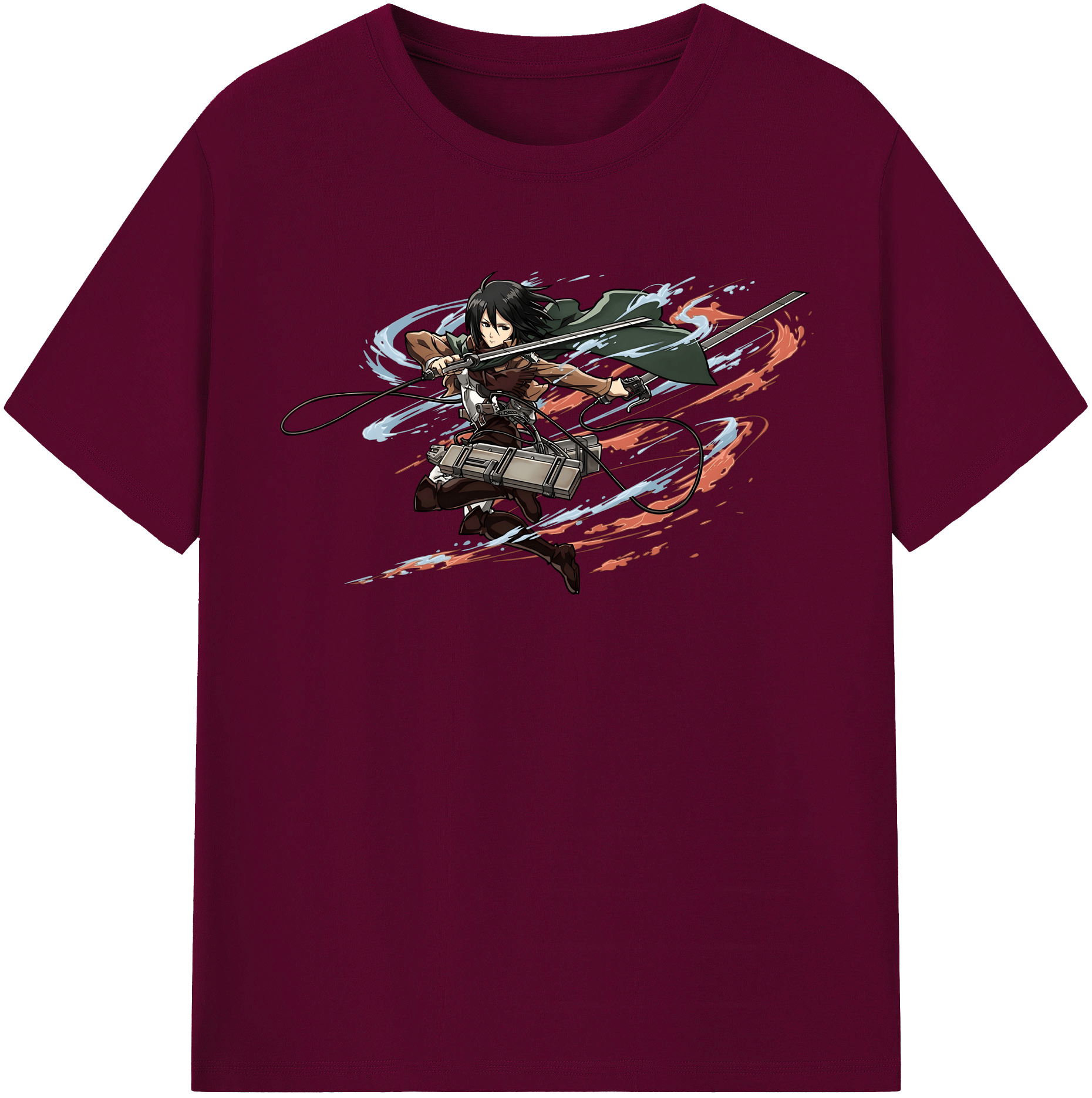 （画像用） 進撃の巨人 ミカサ·アッカーマン Attack on Titan Mikasa Ackerman レディースカジュアルプリントTシャツ（綿100％）